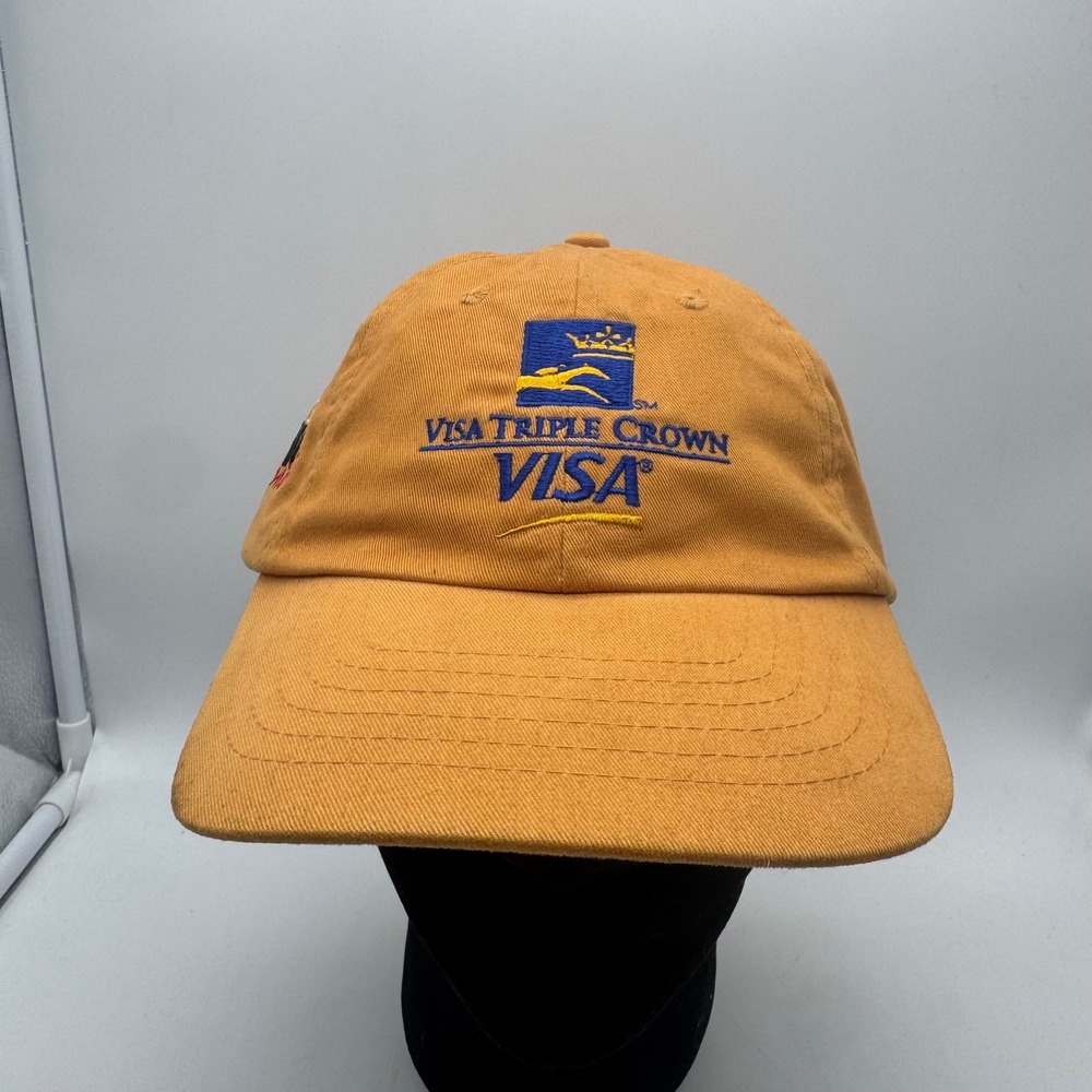 Visa Triple Crown NBC Sports Horse Racing Hat Kentucky Derby Mustard Yellow Cap